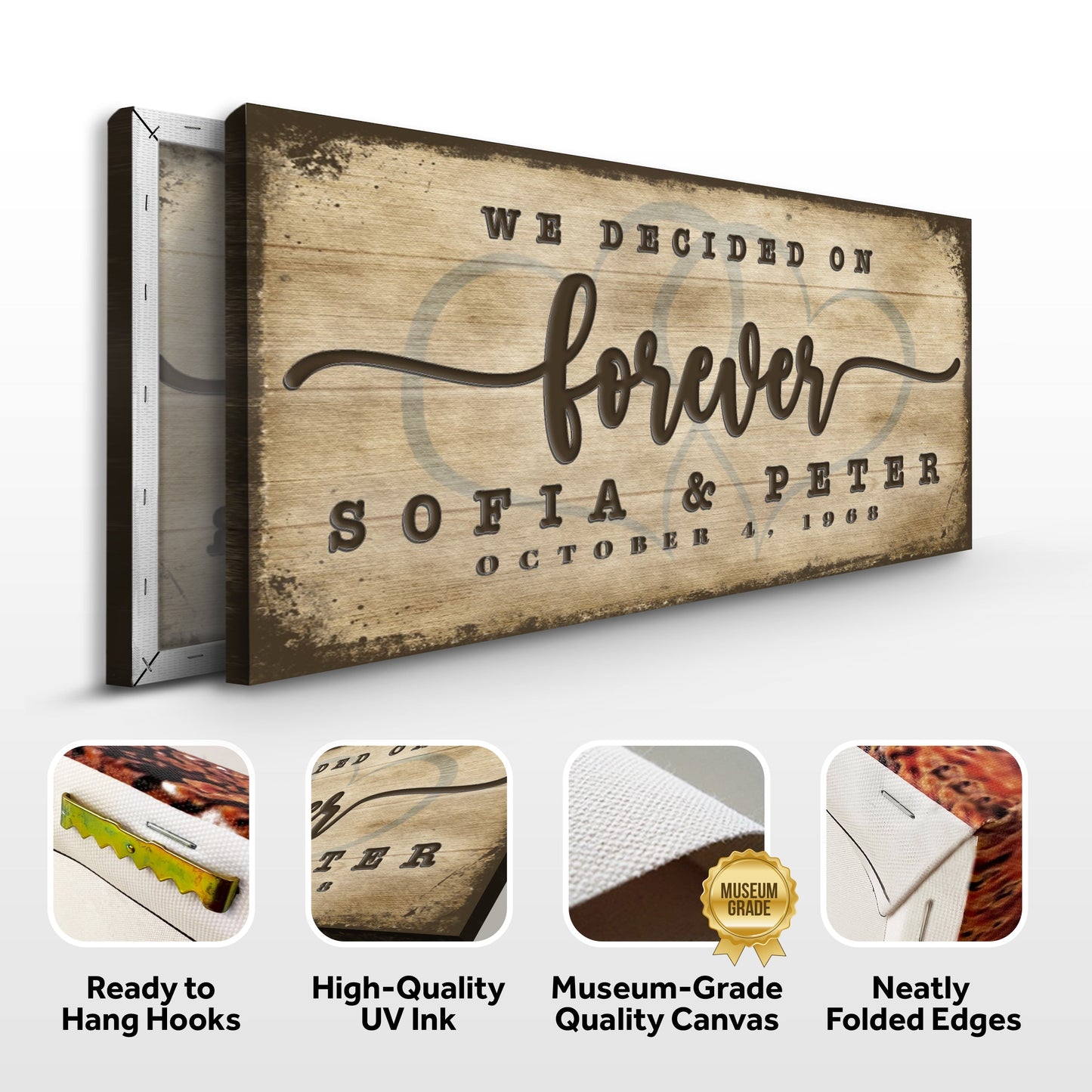 We Decided On Forever Couple Canvas Sign II