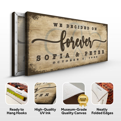 We Decided On Forever Couple Canvas Sign II