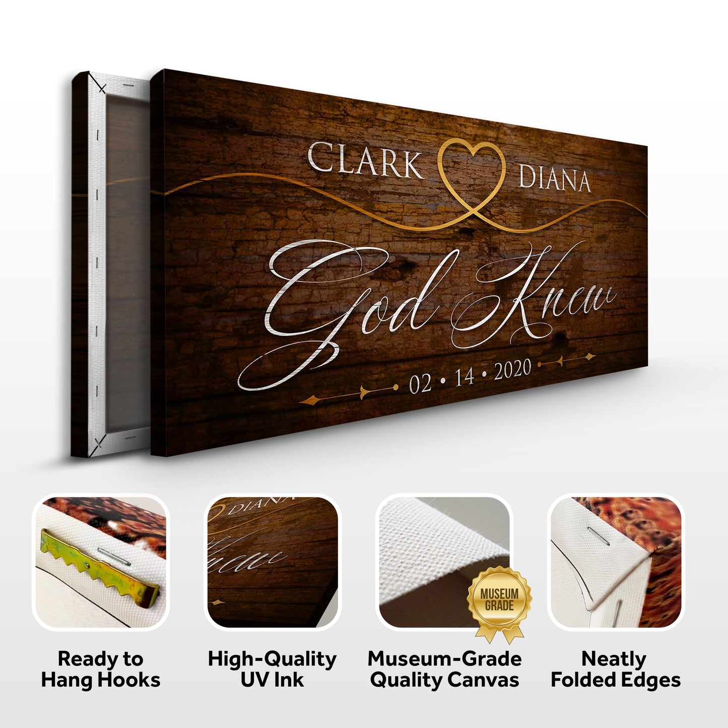 God Knew Sign Personalized Faith Canvas Wall Art