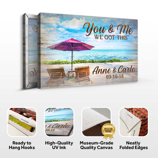 We Got This Couple Beach Personalized Canvas Sign