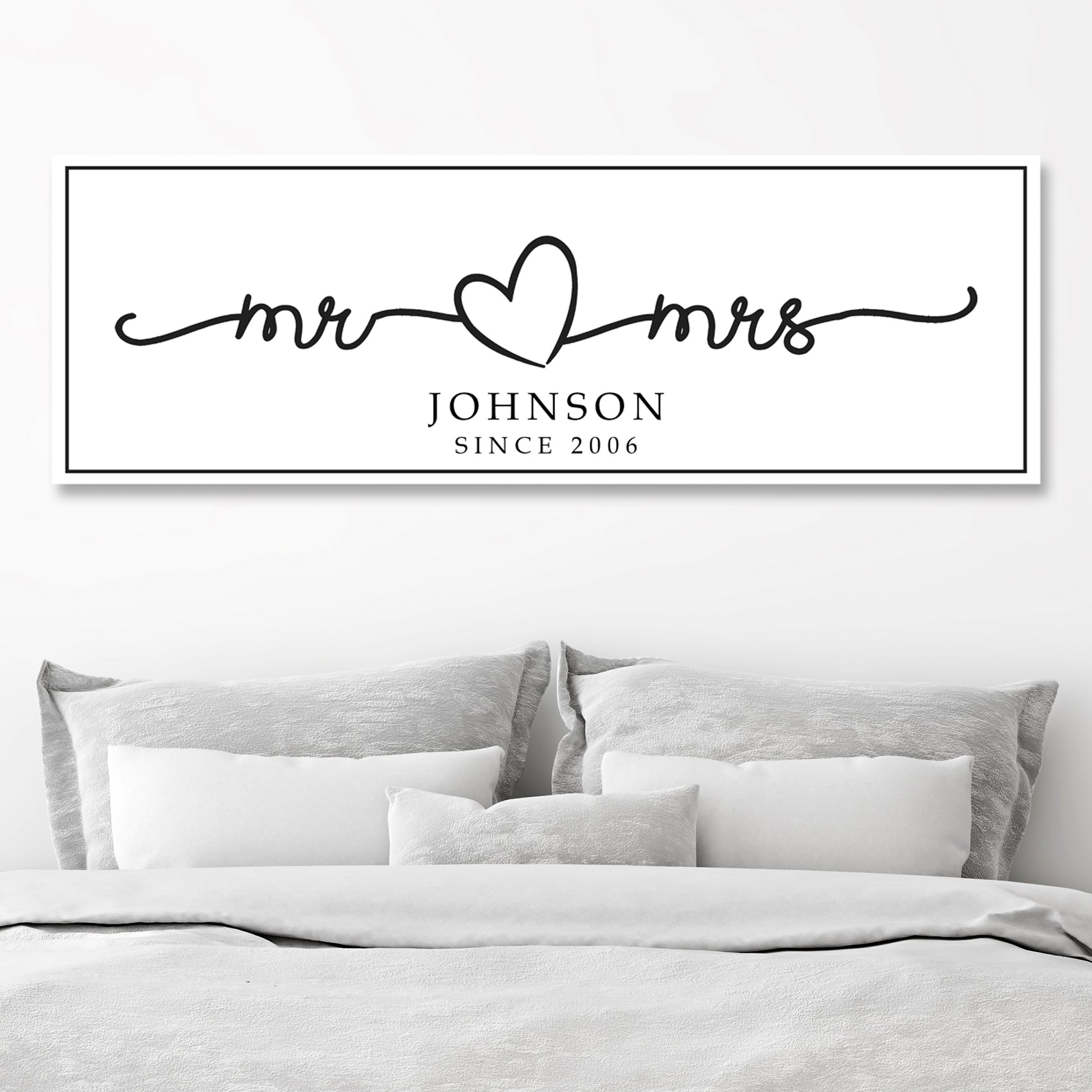 Mr. and Mrs. rustic wedding canvas sign for newlywed and couple decor