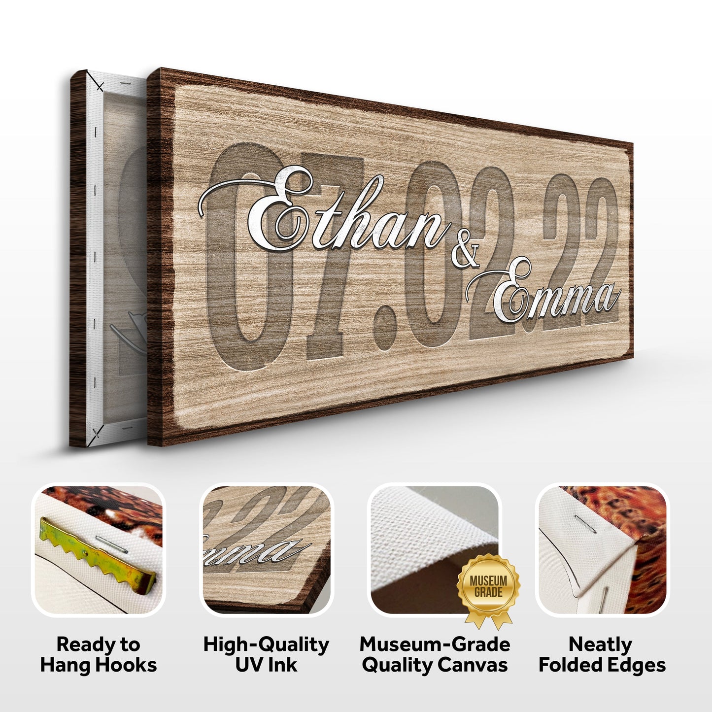 Couple Wedding Date Personalized Canvas Sign