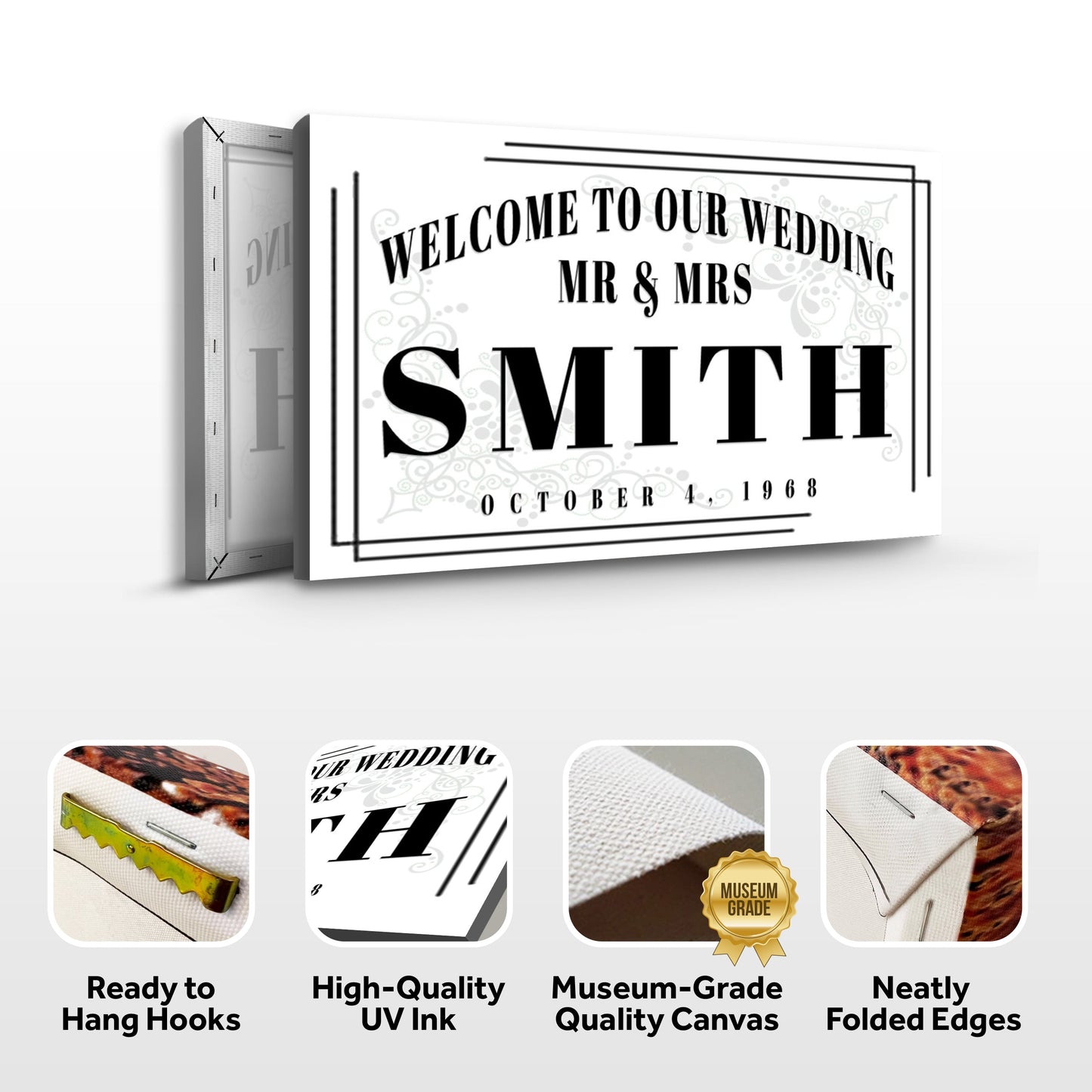 Welcome To Our Wedding Canvas Sign III