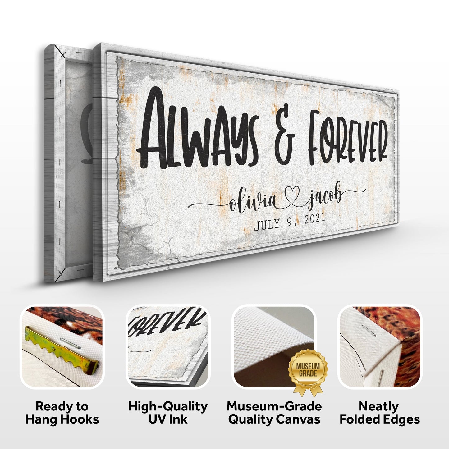 Always And Forever Couple Canvas Sign