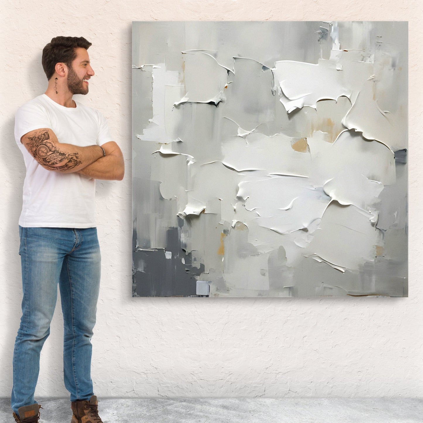 Cream Field Serene Landscape Canvas Wall Art