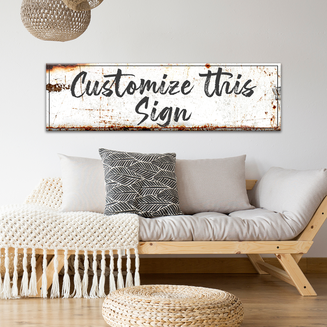 Custom Rustic Personalized Canvas Sign