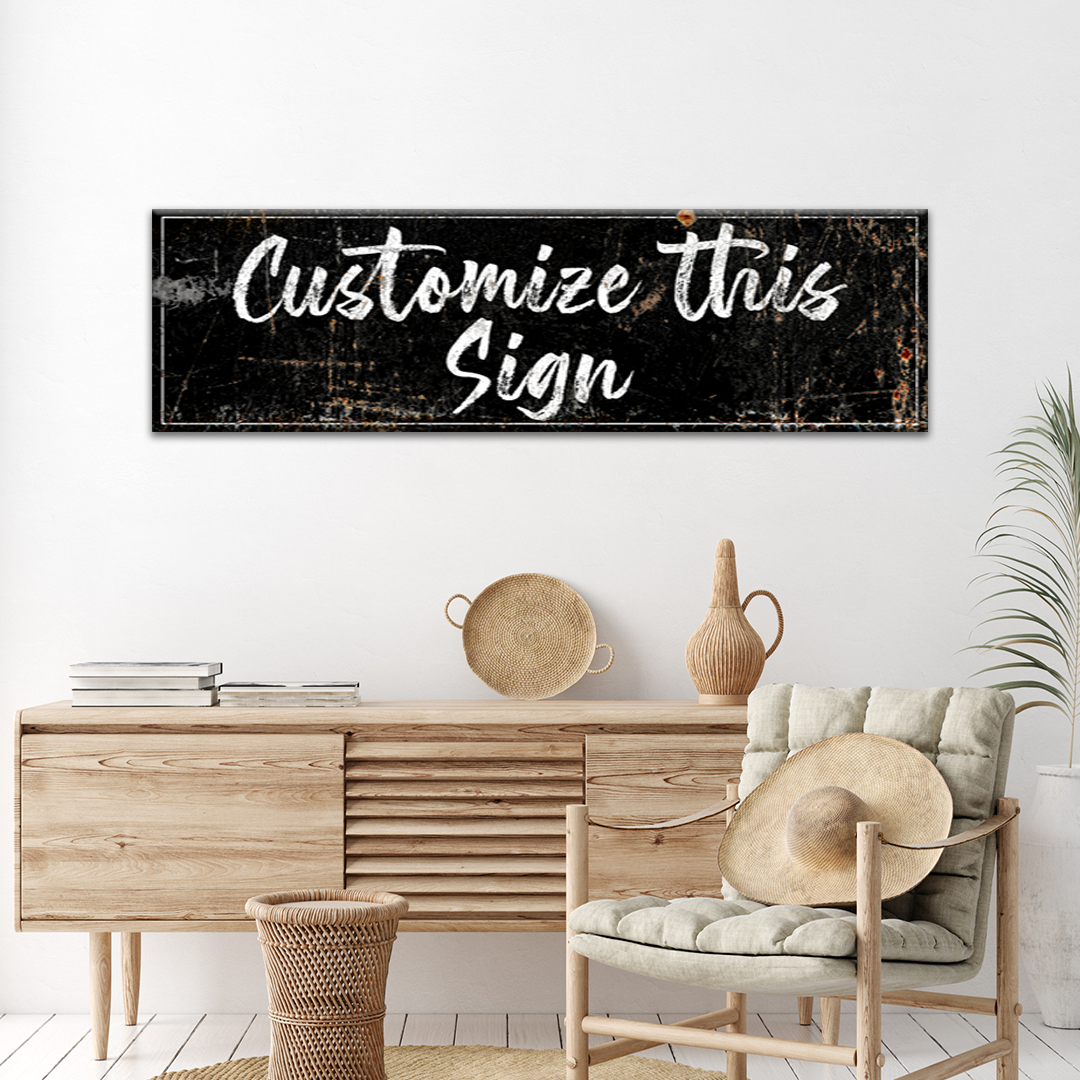 Custom Rustic Personalized Canvas Sign