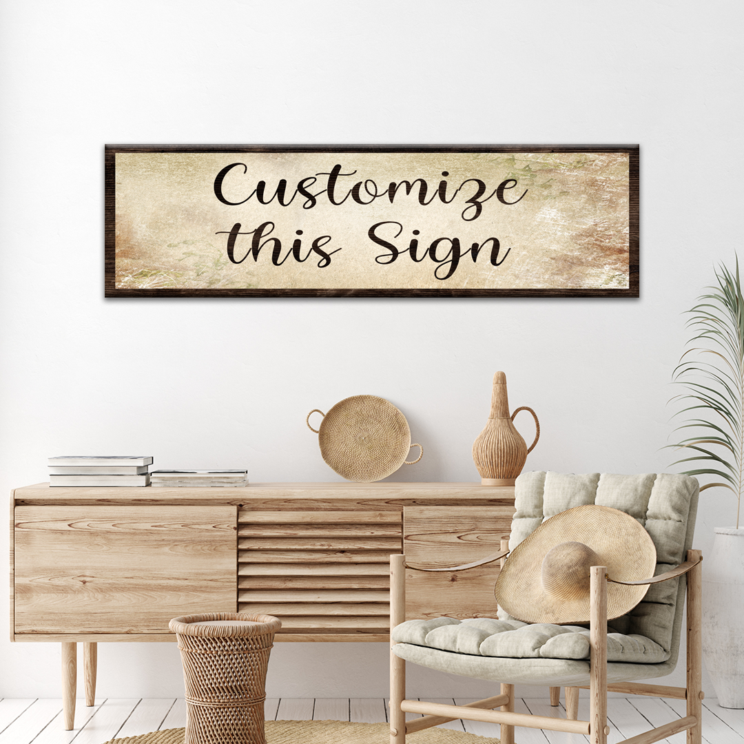Custom Rustic Personalized Canvas Sign