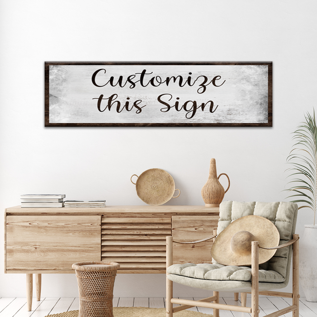 Custom Rustic Personalized Canvas Sign