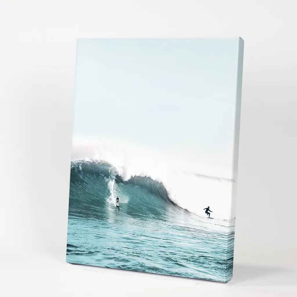 Surfing Wall Art Print, Surfers on Blue Waves
