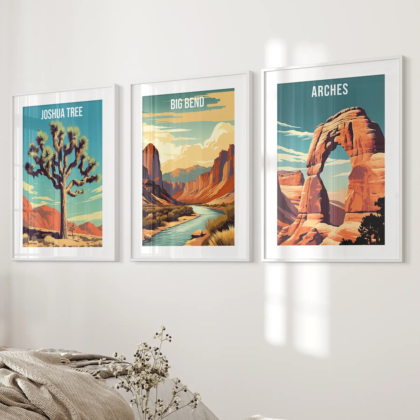 Desert National Park Wall Art Set of 3 Travel Prints