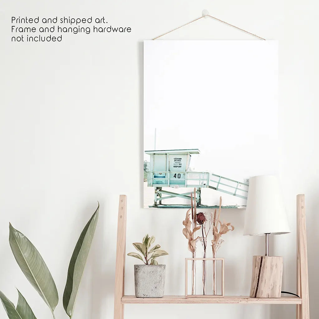 California Coastal Wall Art - Blue Lifeguard Tower Print