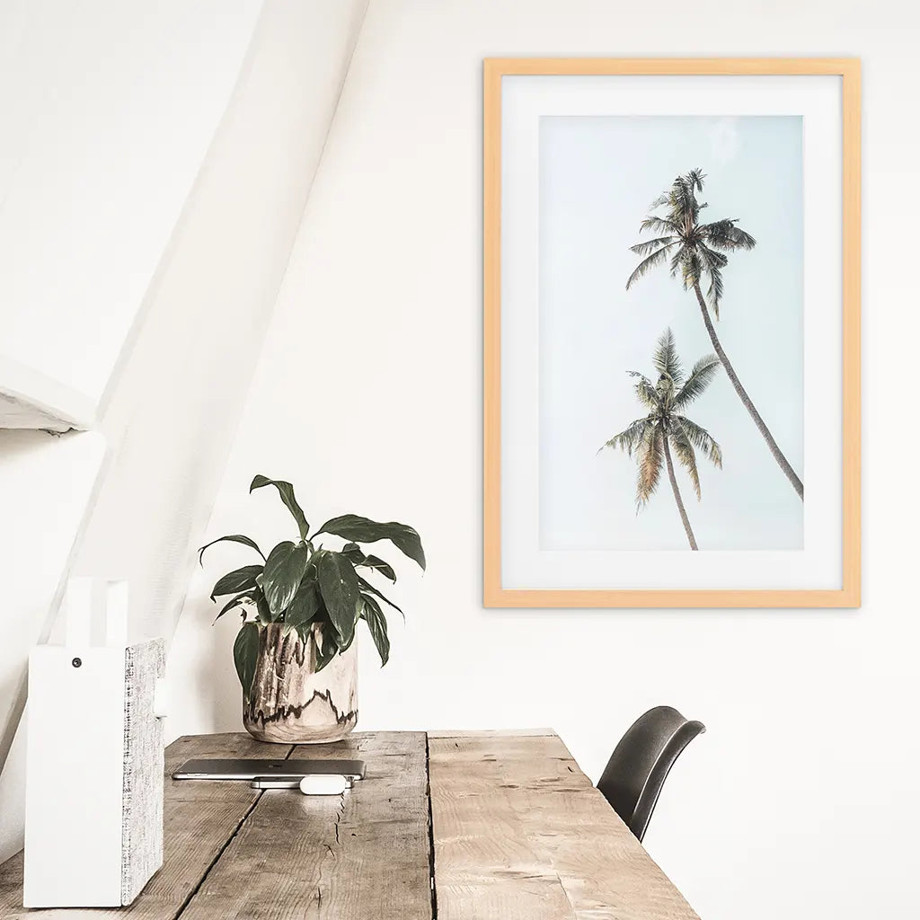 California Tropical Palm Trees Print - Coastal Wall Art