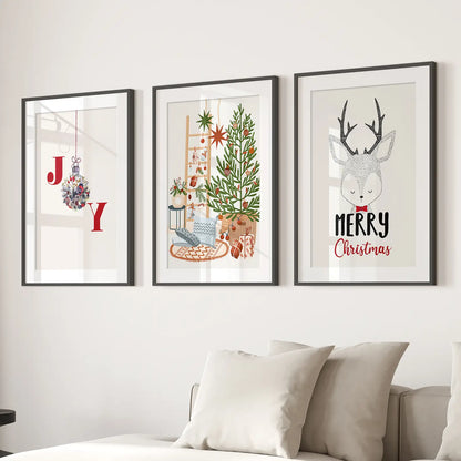 Christmas Winter Nursery Wall Art Set of 3 Prints