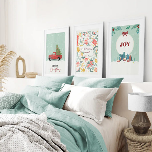 Holiday Nursery Christmas Wall Art Set of 3 Prints