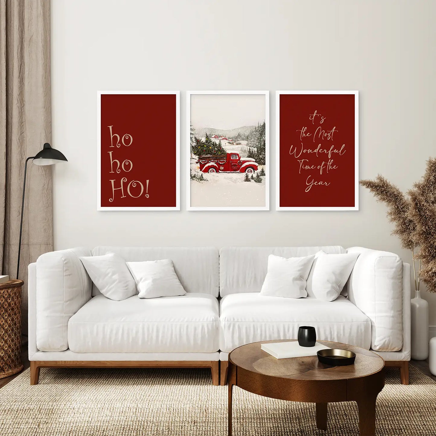 Winter Holiday Decor Wall Art Set of 3 Prints