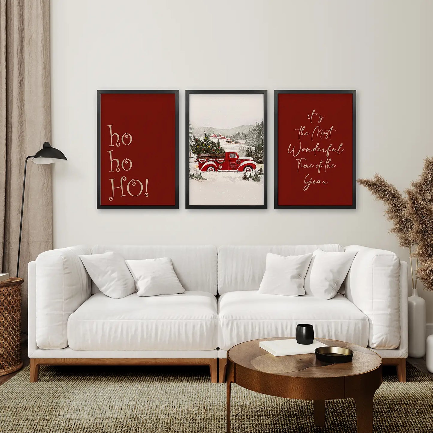 Winter Holiday Decor Wall Art Set of 3 Prints