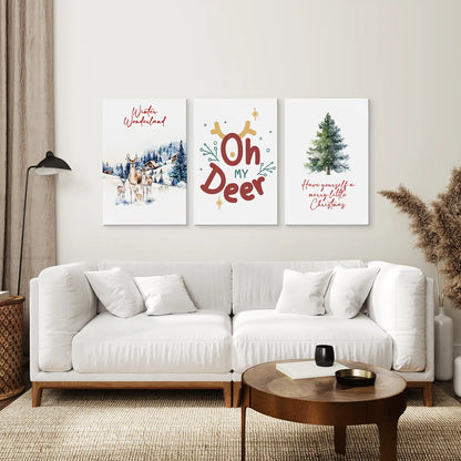 Winter Wonderland Christmas Wall Art Set of 3