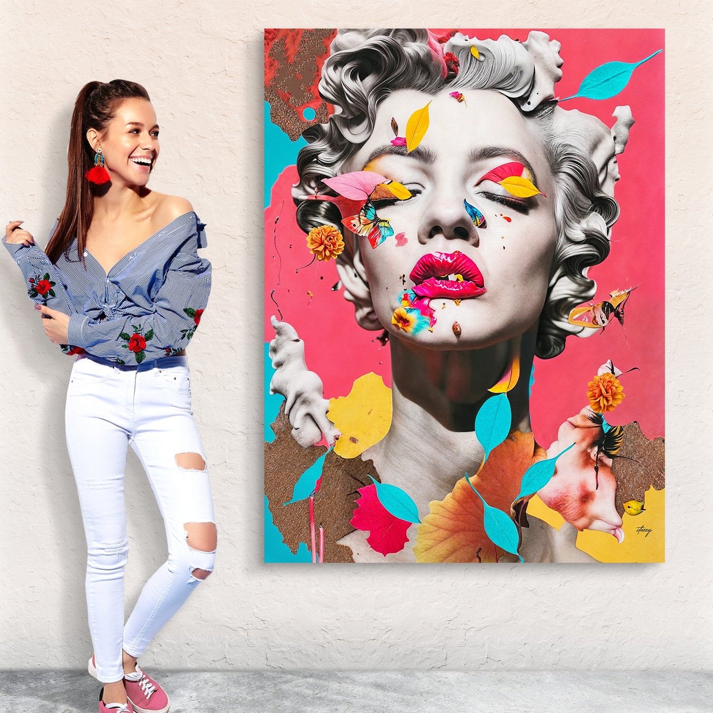 Chroma Whimsy Contemporary Abstract Canvas Wall Art