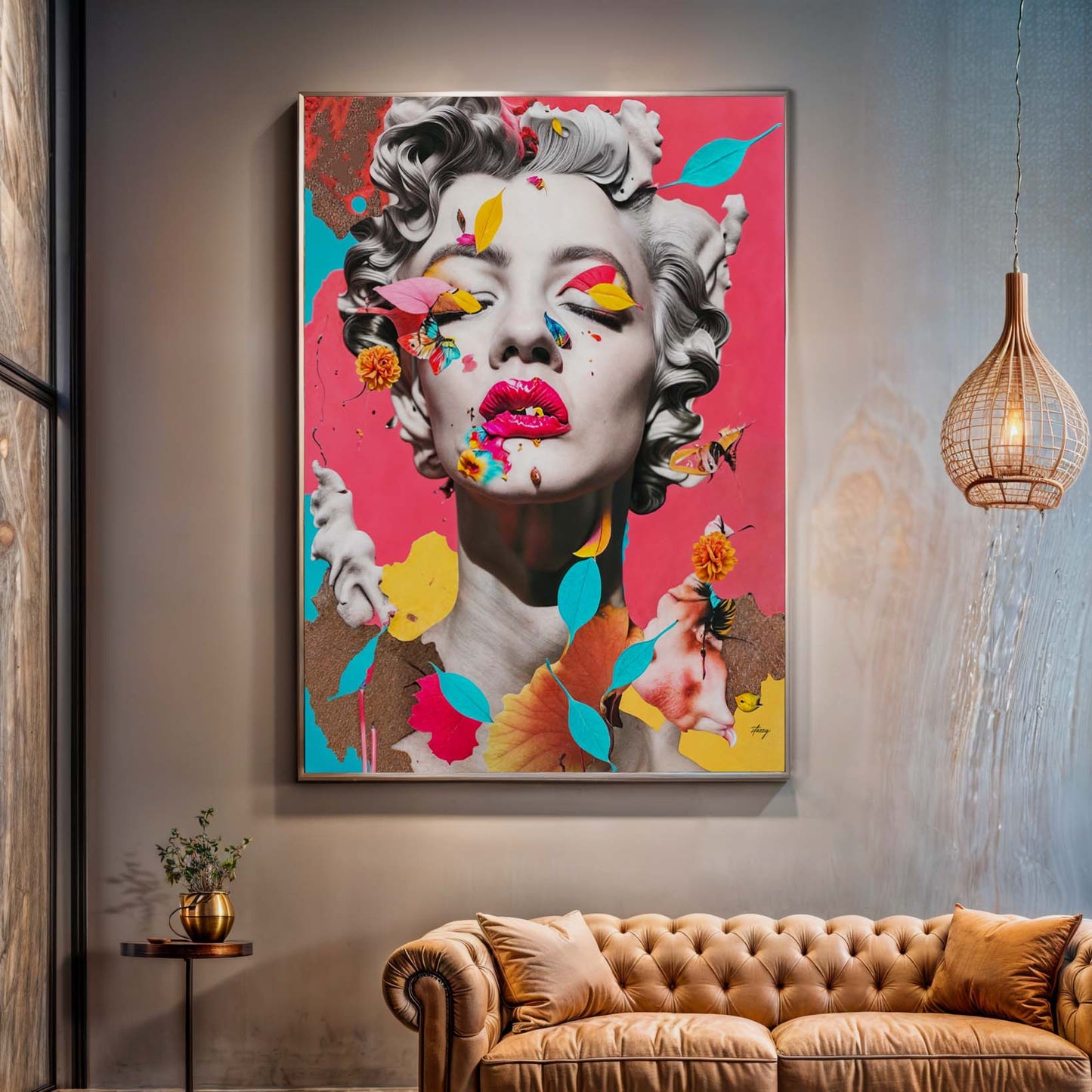 Chroma Whimsy contemporary abstract canvas wall art with bold colors and surreal elements