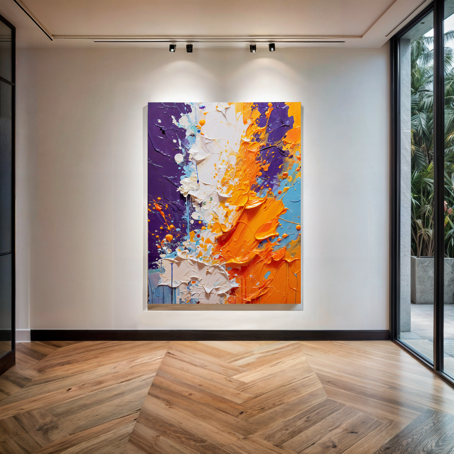 Chromatic Rift Abstract Canvas Wall Art Colorful