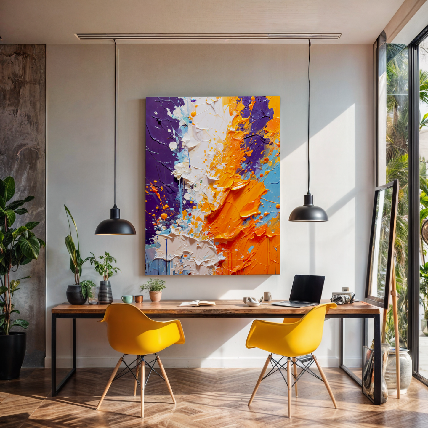 Chromatic Rift colorful abstract canvas wall art with expressive brushstrokes and vibrant palette