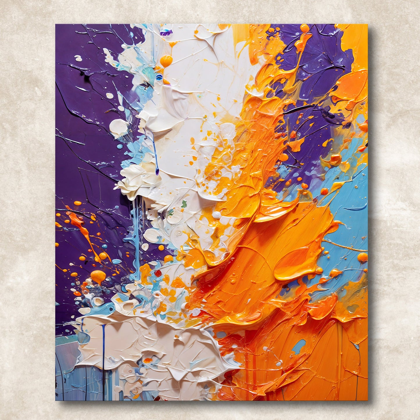 Chromatic Rift Abstract Canvas Wall Art Colorful