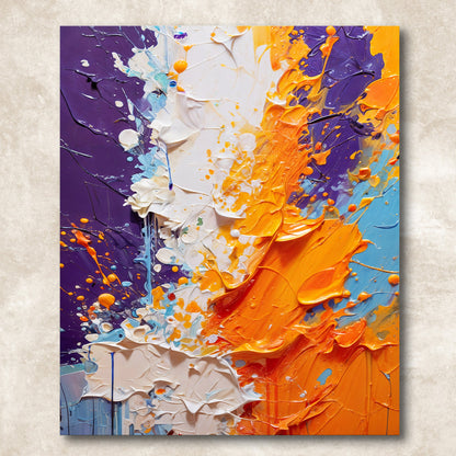 Chromatic Rift Abstract Canvas Wall Art Colorful