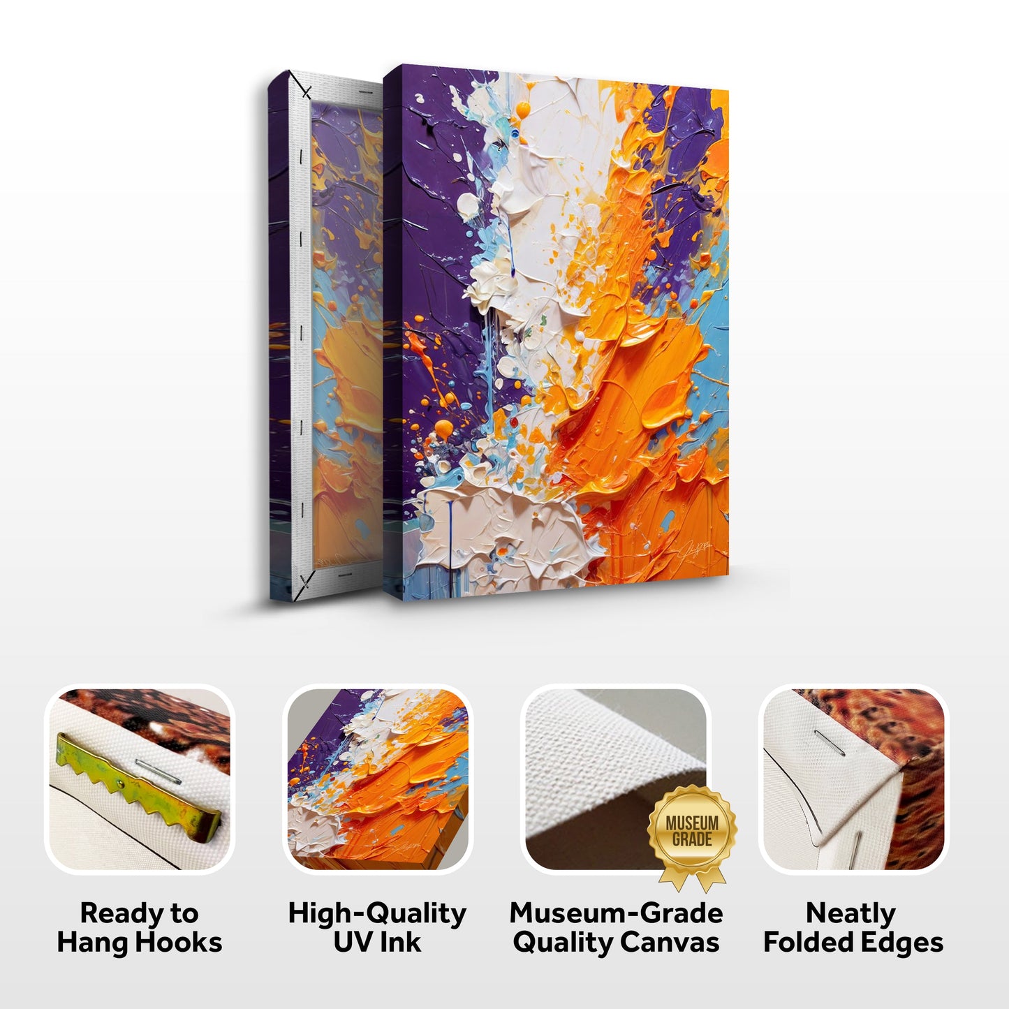 Chromatic Rift Abstract Canvas Wall Art Colorful