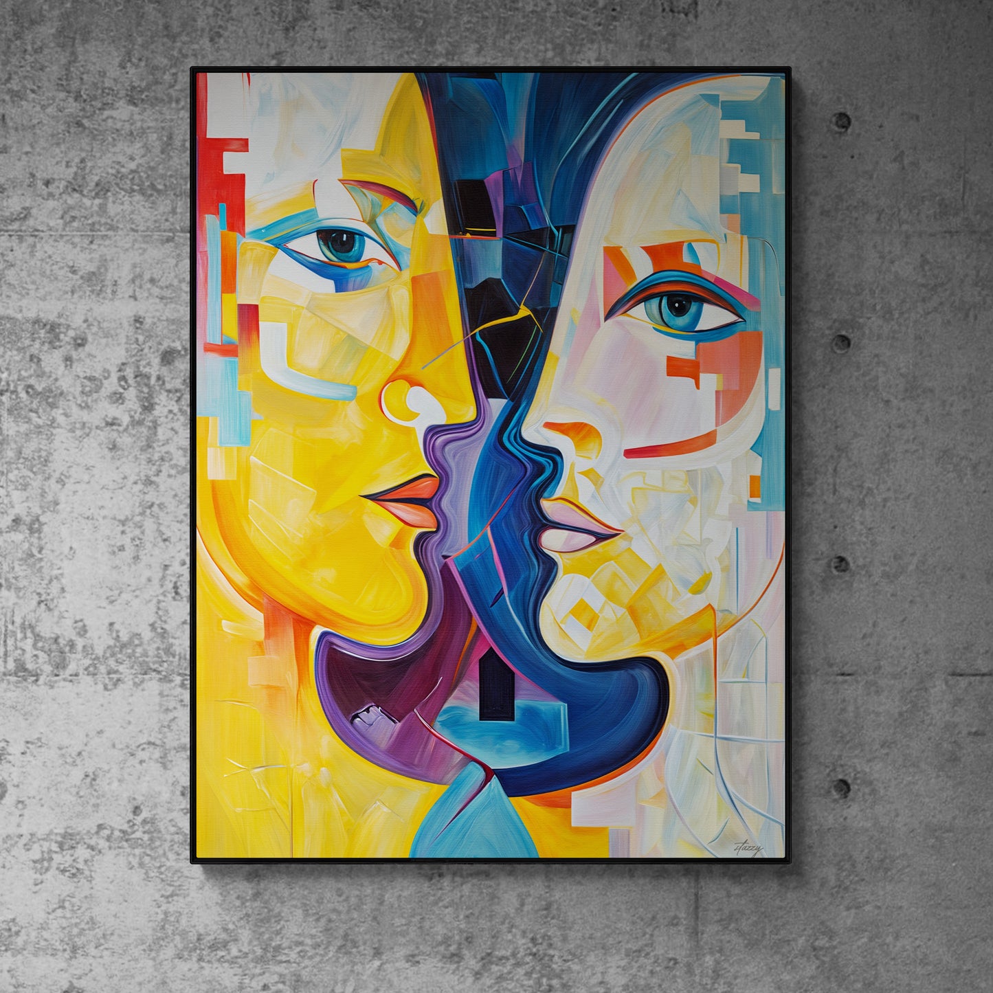 Chromatic Souls modern abstract canvas wall art with bold dynamic strokes for contemporary spaces
