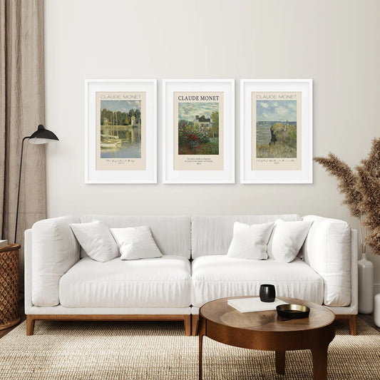Impressionist Floral Wall Art Set of 3 Exhibition Prints