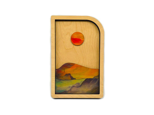 Sun and Moon Wood Wall Art - Handmade Celestial Set of 2