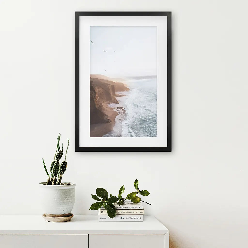 Coastal Cliff and Ocean Rocks Poster - Beach Wall Art