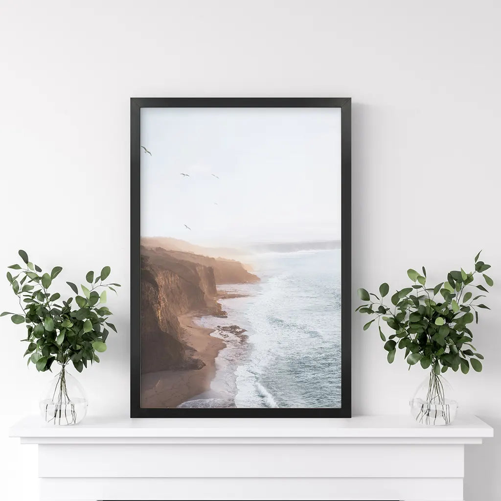 Coastal Cliff and Ocean Rocks Poster - Beach Wall Art