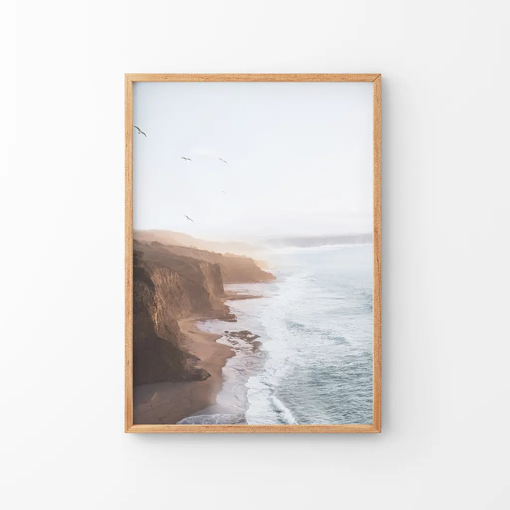 Coastal Cliff and Ocean Rocks Poster - Beach Wall Art