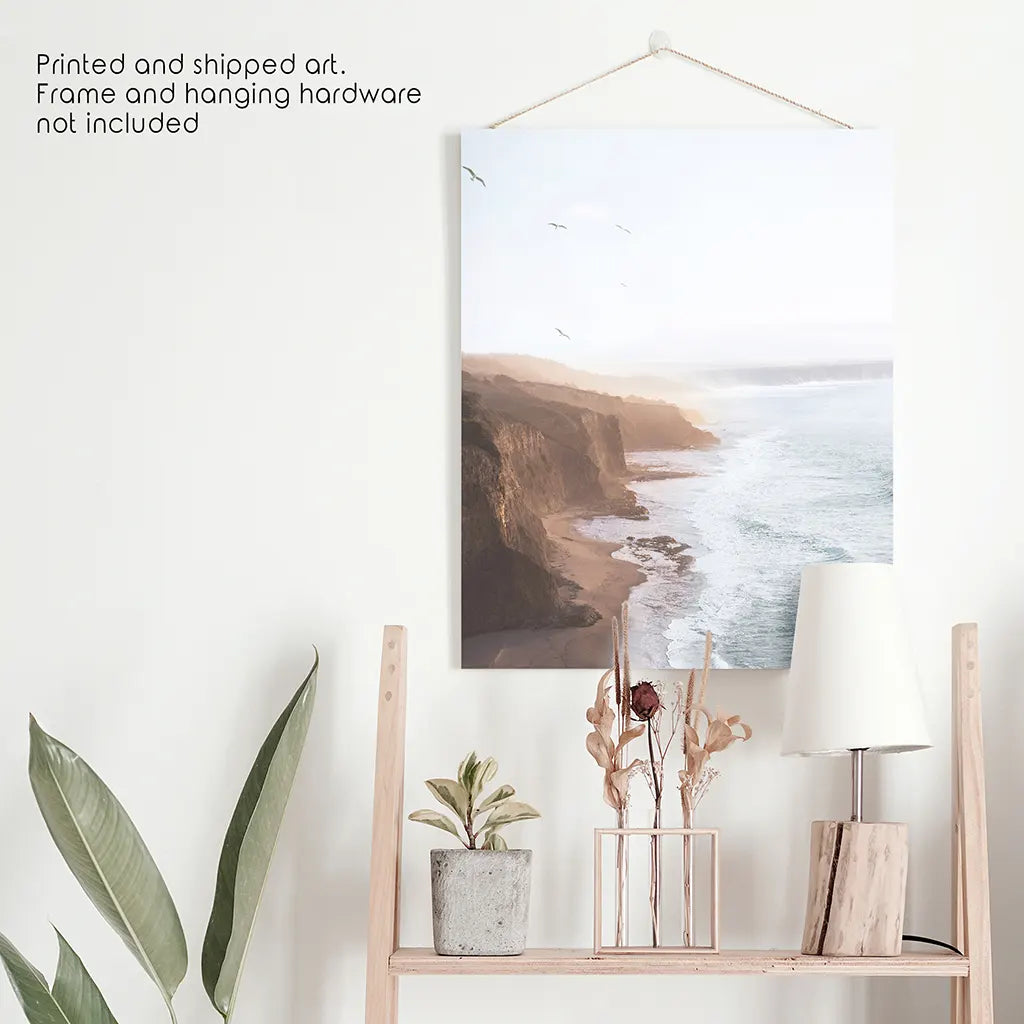 Coastal Cliff and Ocean Rocks Poster - Beach Wall Art