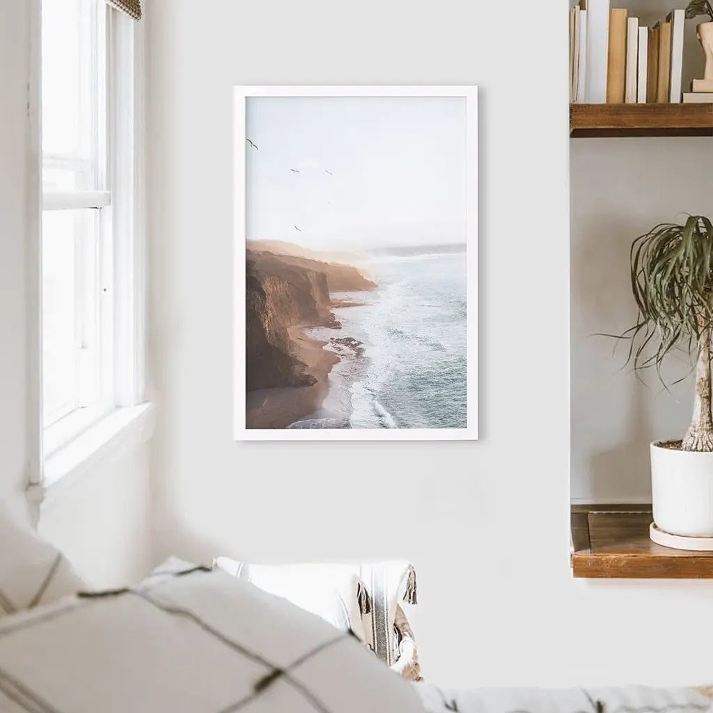 Coastal Cliff and Ocean Rocks Poster - Beach Wall Art