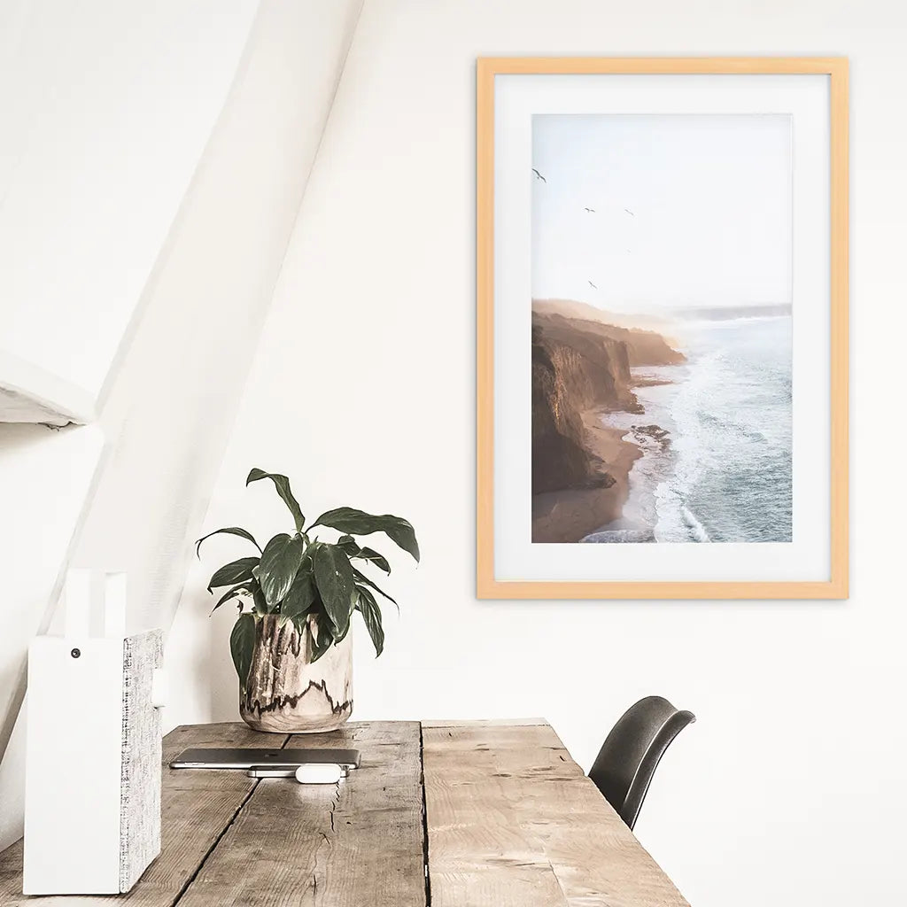 Coastal Cliff and Ocean Rocks Poster - Beach Wall Art