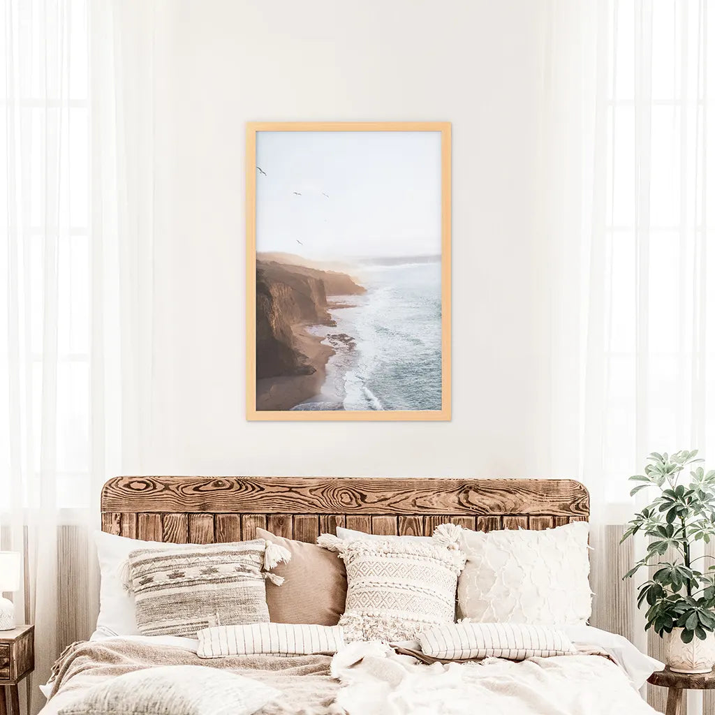 Coastal Cliff and Ocean Rocks Poster - Beach Wall Art