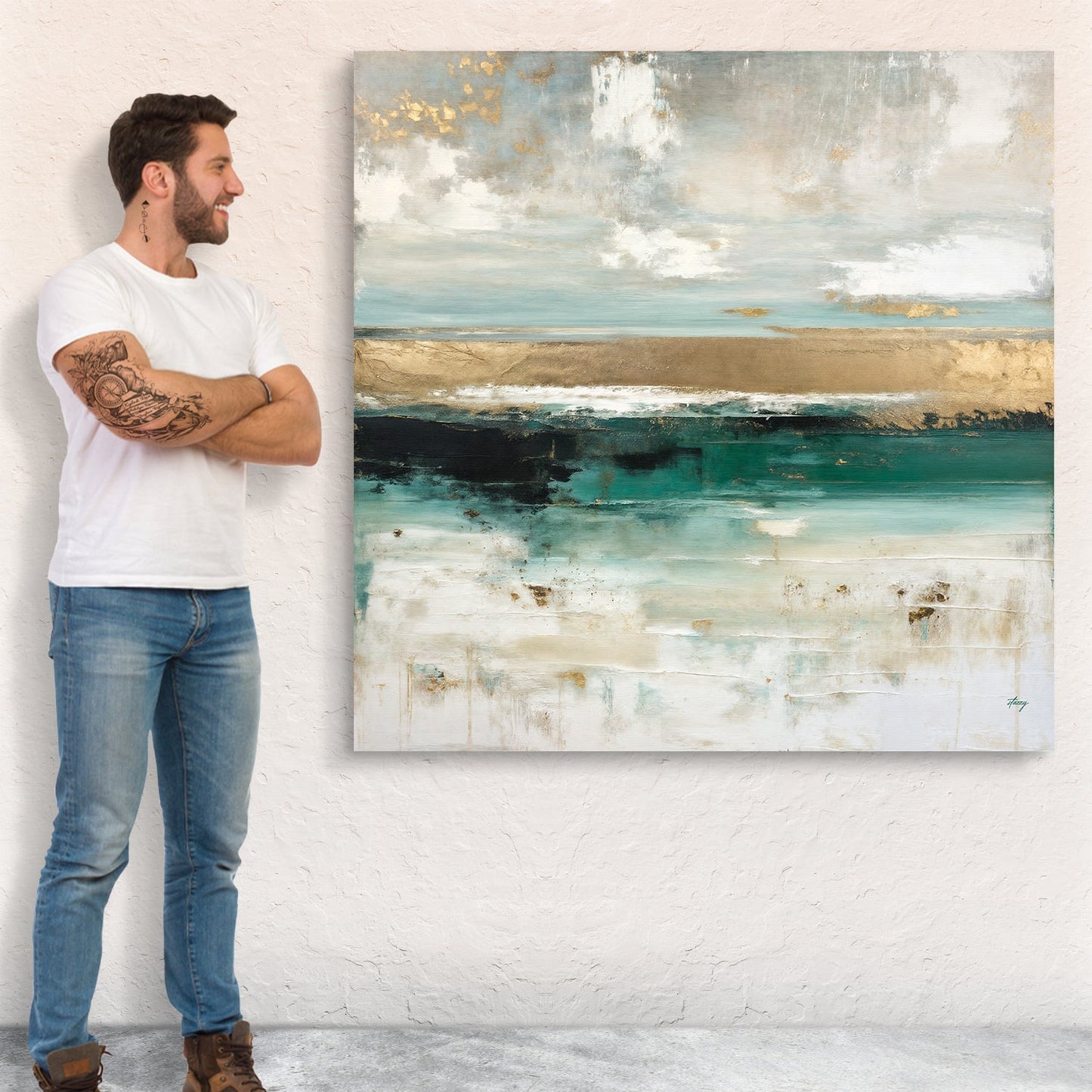 Coastal Echoes Serene Coastline Canvas Wall Art