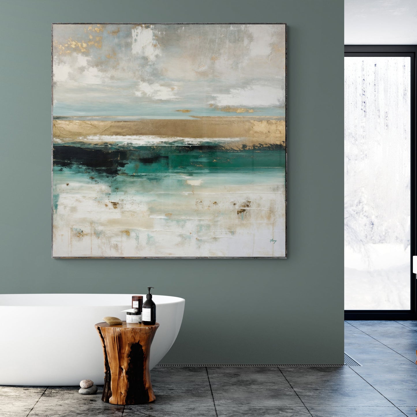 Coastal Echoes Serene Coastline Canvas Wall Art