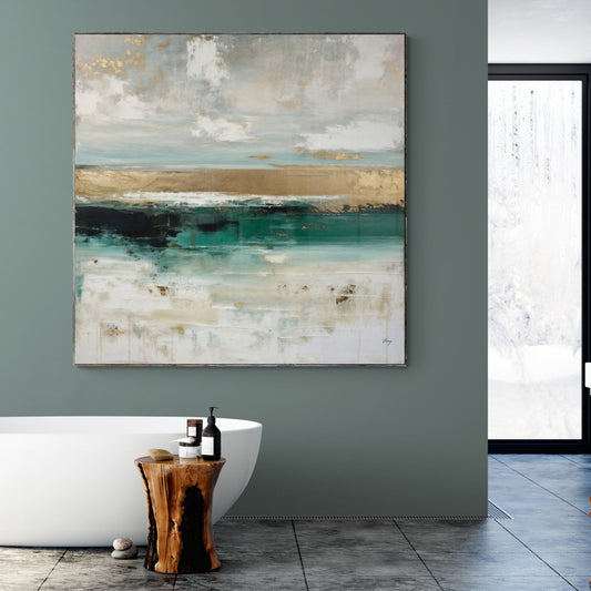 Coastal Echoes Serene Coastline Canvas Wall Art