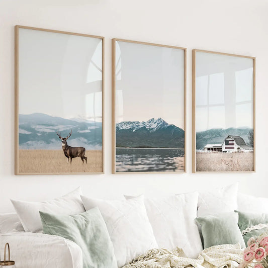 Colorado US nature 3 piece travel wall art set with mountain scenery