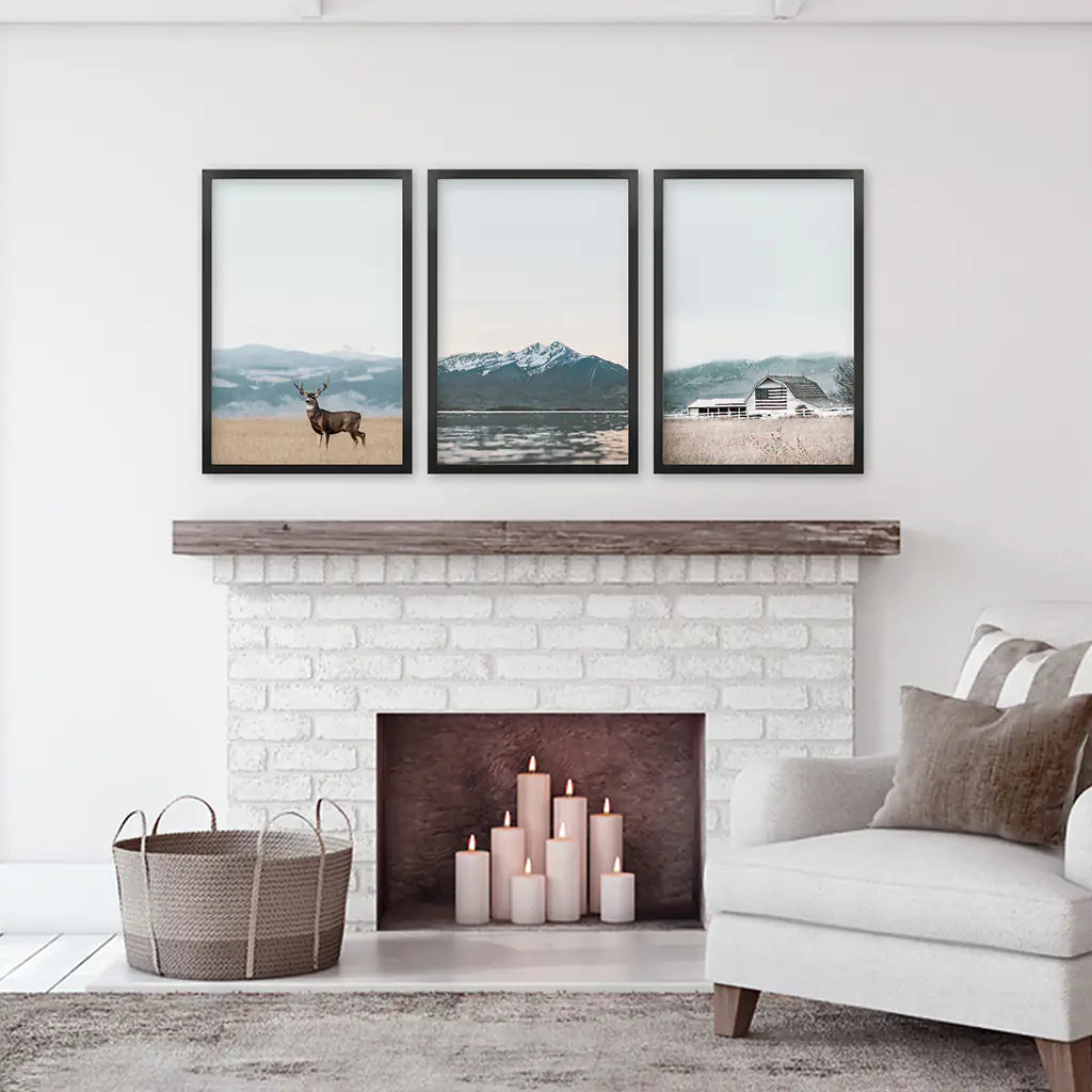 Horses Wall Art, Modern Farmhouse Western 3 Piece Set