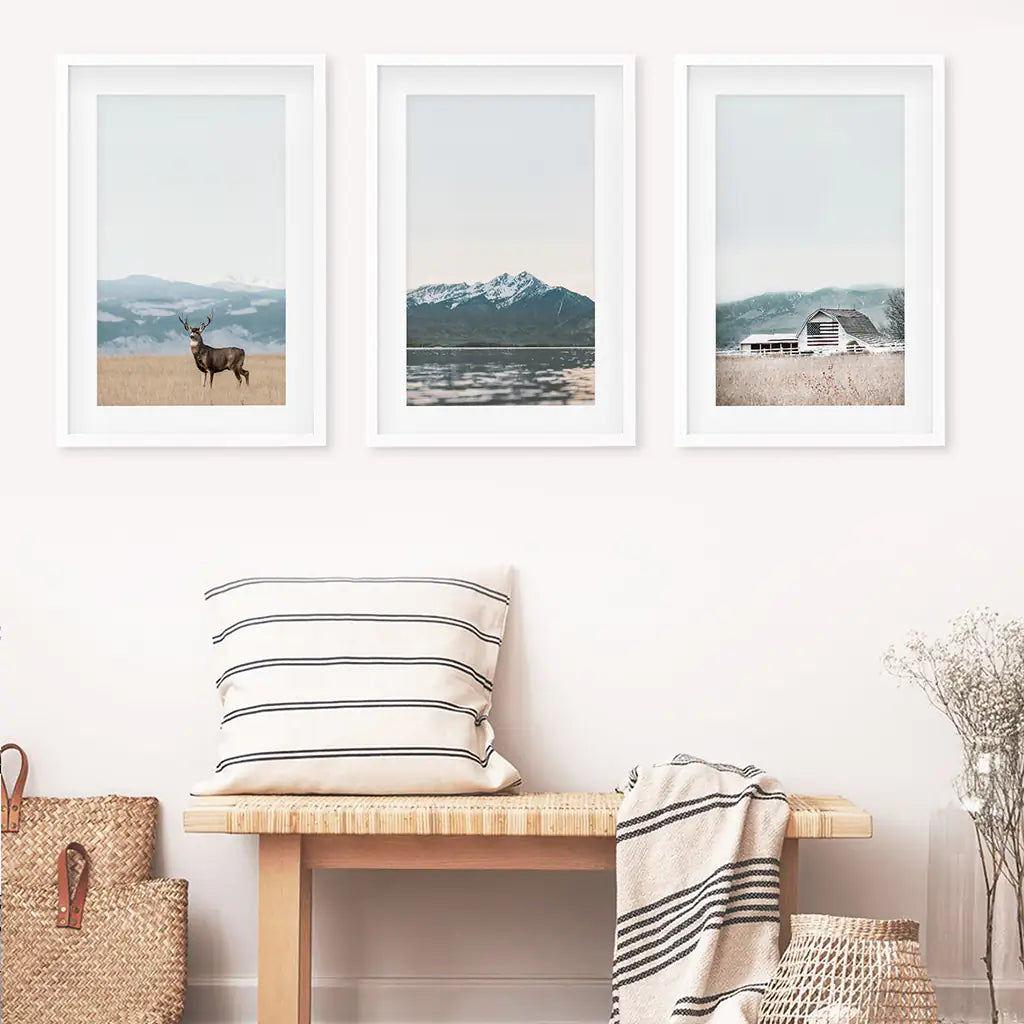 Horses Wall Art, Modern Farmhouse Western 3 Piece Set