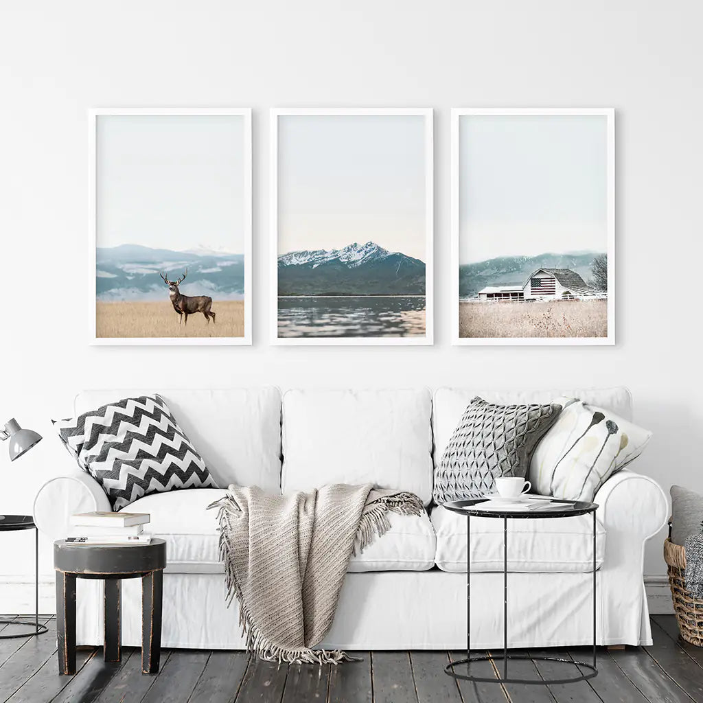 Horses Wall Art, Modern Farmhouse Western 3 Piece Set