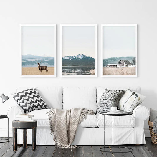 Horses Wall Art, Modern Farmhouse Western 3 Piece Set