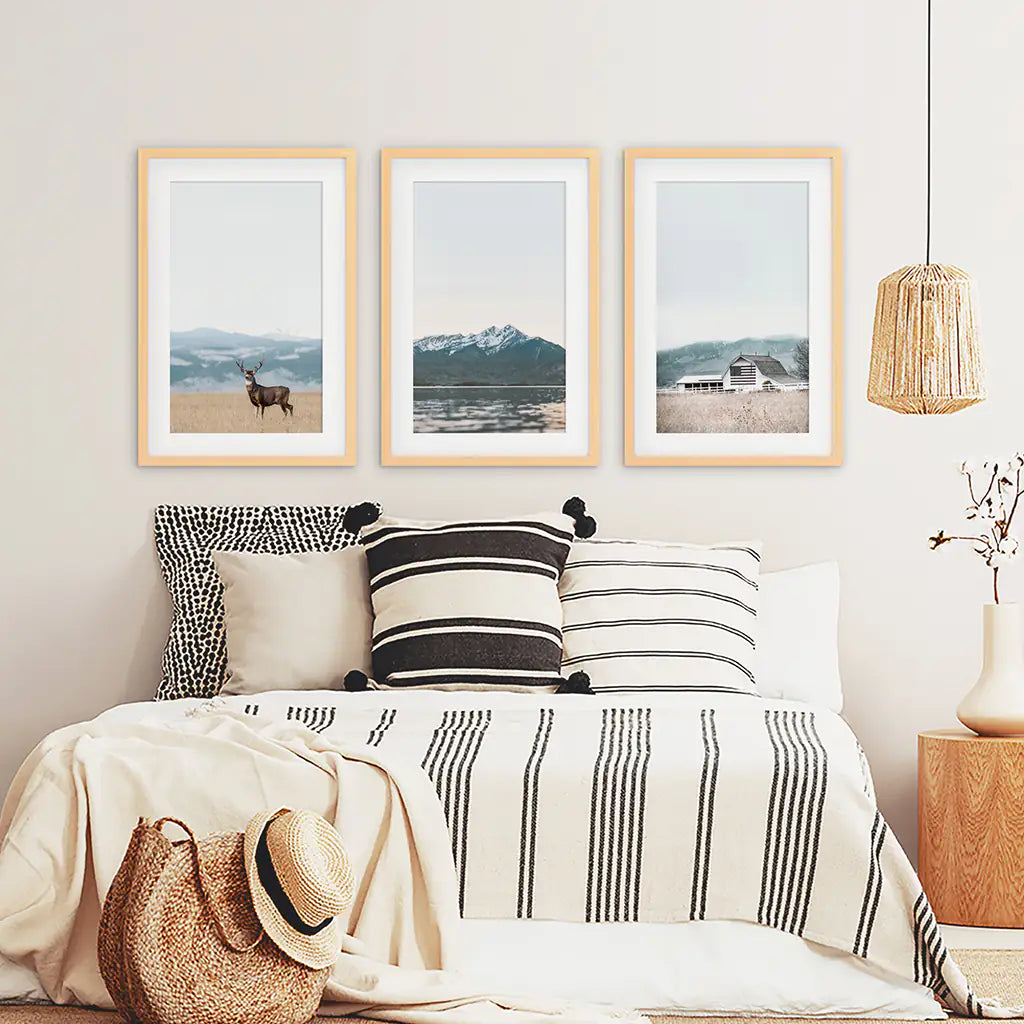 Horses Wall Art, Modern Farmhouse Western 3 Piece Set