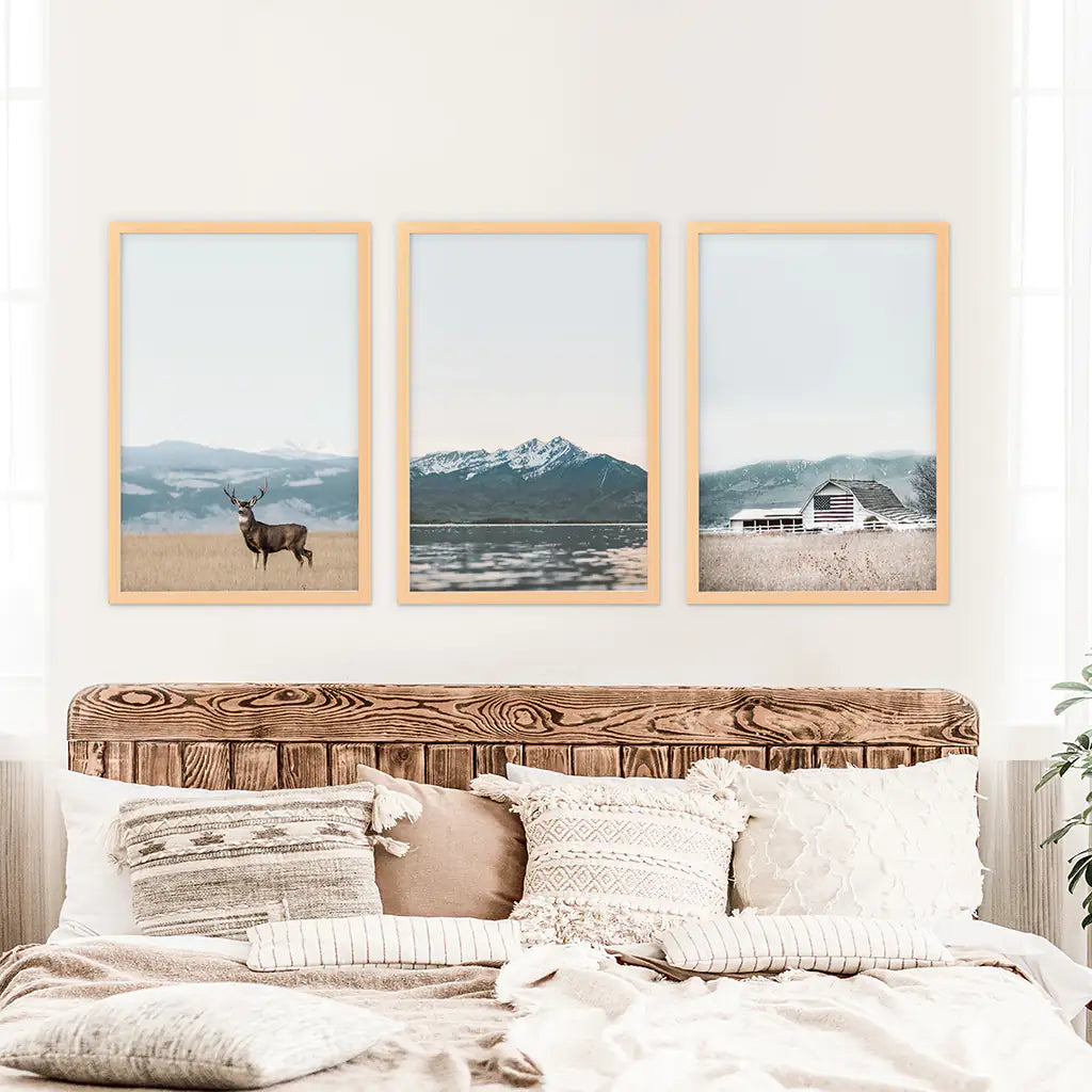 Horses Wall Art, Modern Farmhouse Western 3 Piece Set