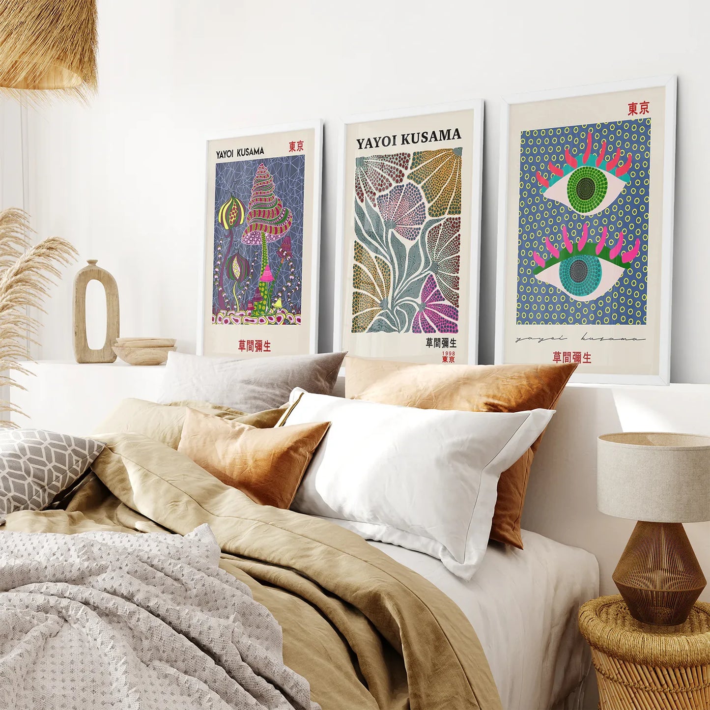Colorful Museum Wall Art Set of 3 Exhibition Prints